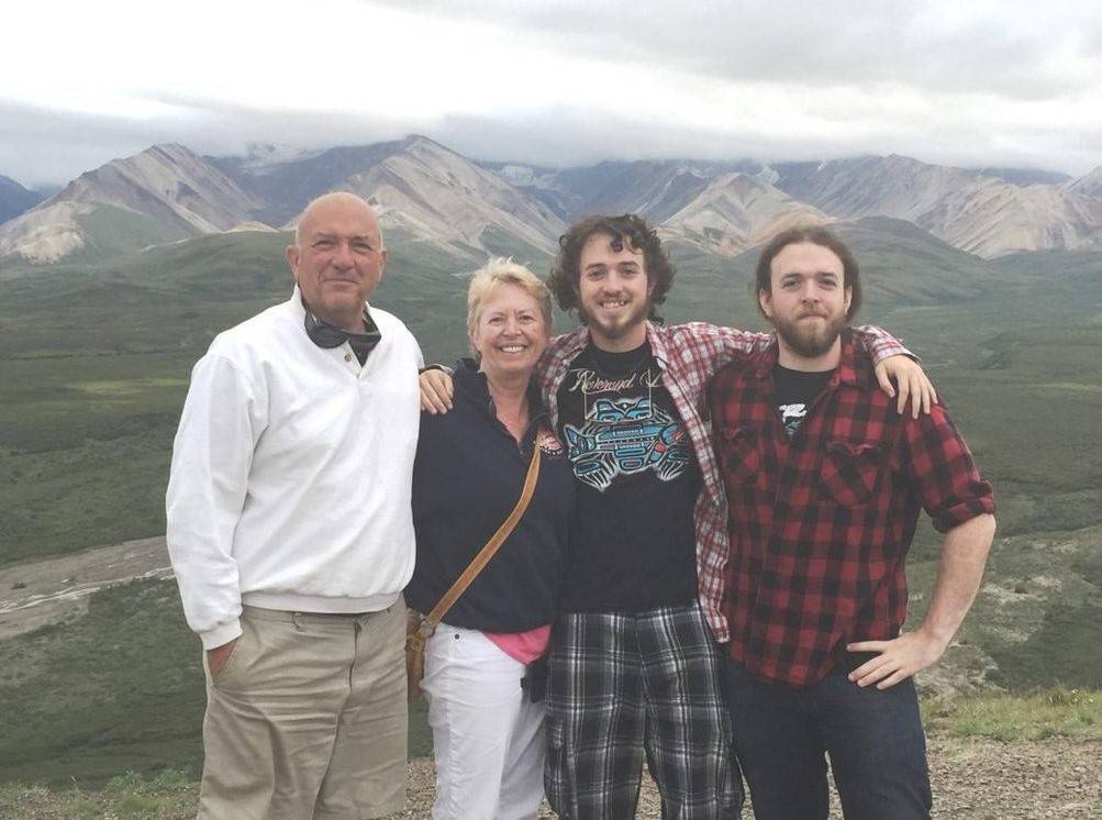 Elizabeth-chayer-with husband Steve, sons Andy and Denny at Mount Denali State Park in Alaska. Elizabeth-chayer-with husband Steve, sons Andy and Denny at Mount Denali State Park in Alaska.