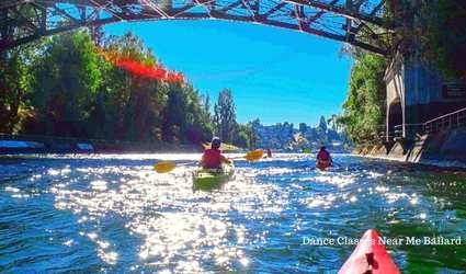 Kayaking at the Salmon Bay Bridge Kayaking under the Salmon Bay Bridge. This famous landmark is only 12 minutes from our Greenwood studio.