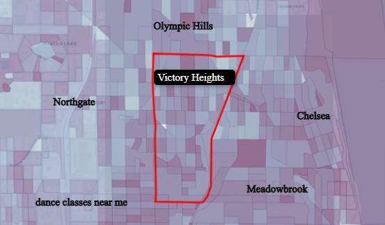 Map of the Victory Heights neighborhood Seattle