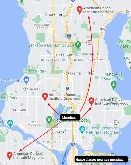 american dance institute - Google Maps The proximity of Seattle's Meadowbrook neighborhood to the American Dance Institute Greenwood and Wedgwood