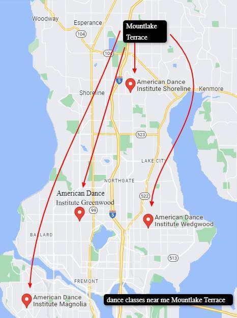 Mountlake Terrace is very close to the Shoreline studio of American Dance Institute in North City.