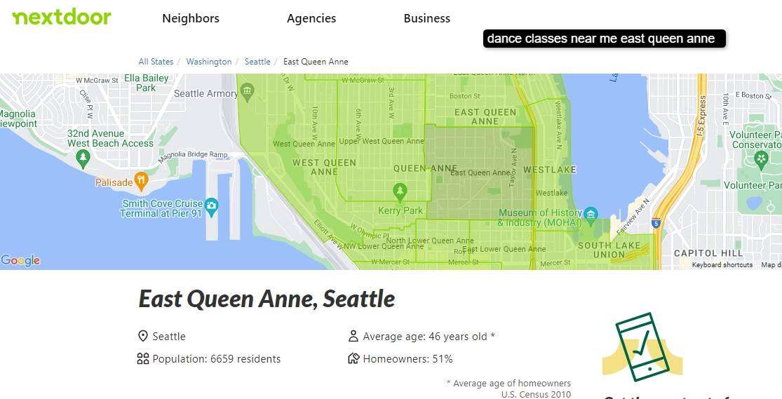 Nextdoor map of East Queen Anne Nextdoor map of East Queen Anne