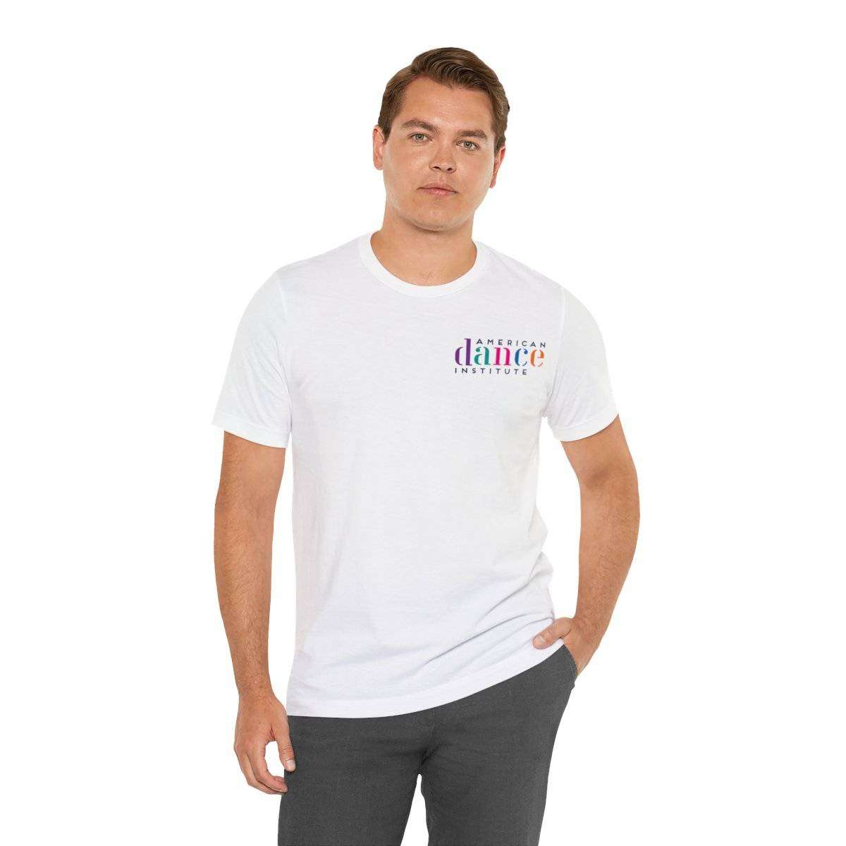 Unisex Jersey Short Sleeve Tee With Small Front School Logo - Image 7