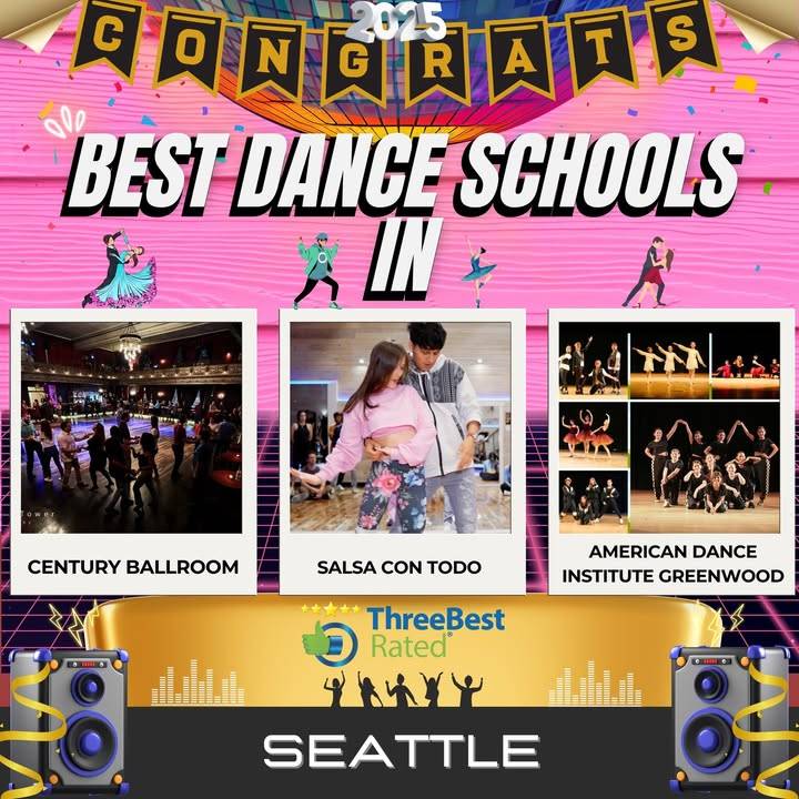 Three best in Seattle American Dance Institute won the 2025 title of one of the three best dance schools in Seattle, Washington by Three Best website.