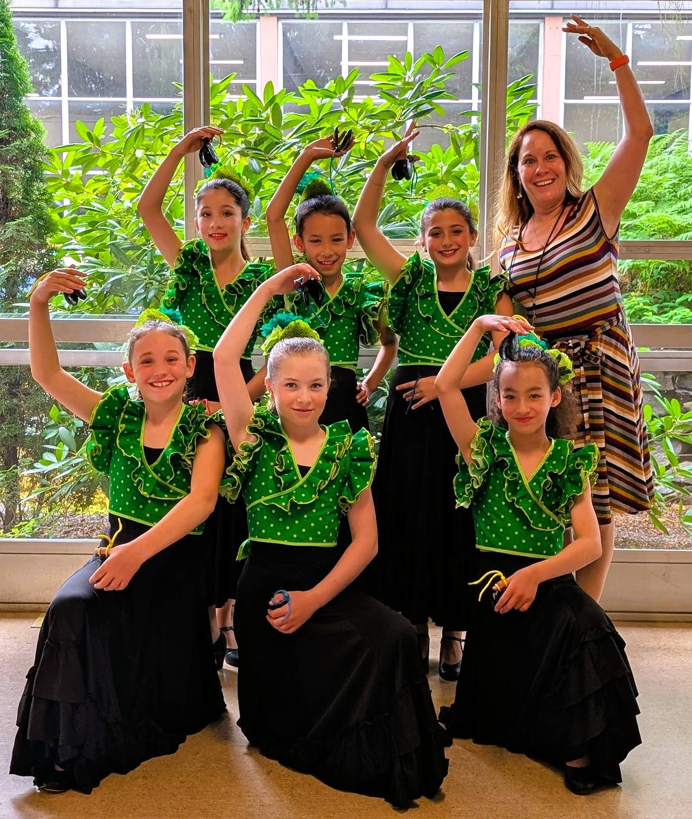 ADI2025recitaledit ADI RECITAL 2025 Front row: Summer, Maple, Sophia, 2nd row: Maya, Zinnia, Nila and Teacher: Mickey