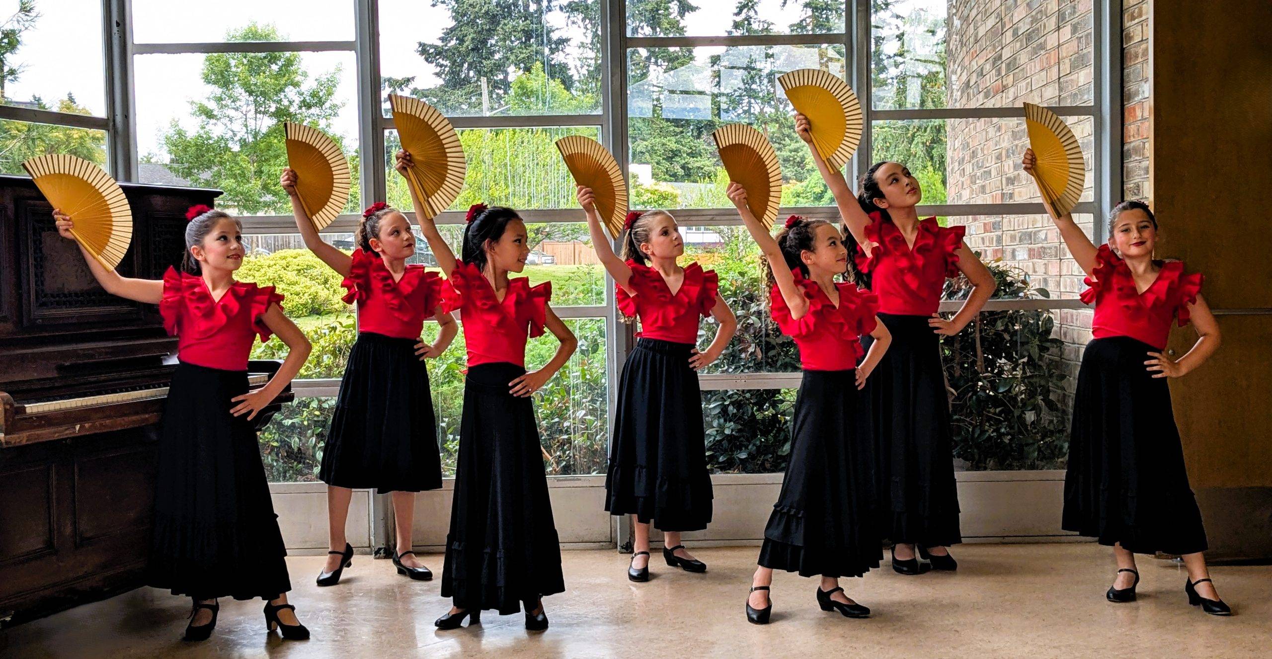 ADIrecital2024behindthescenesedited ADI RECITAL 2024: From left to right, front row: Maya, Zinnia, Sophia, Nila, 2nd row: Summer, Maple and Evelyn